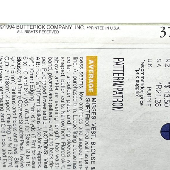 Vintage Butterick 3757 The Victoria Magazine Collection Sewing Pattern 90s - Picture 3 of 3